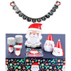 Christmas Dinnerware Party Pack, Santa Hats, Table Cover, Banner (Serves 24, 99 Pieces)