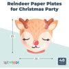 Reindeer Paper Plates for Holiday Christmas Party (10 x 9 In, 48 Pack)