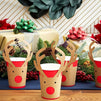 Kraft Christmas Paper Cups with Reindeer Antler Wrappers (9 oz, 50 Pack)