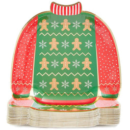 Ugly Christmas Sweater Paper Plates for Holiday Party (9.5 In, 48 Pack)