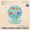 Video Game Paper Plates for Kids Birthday Party (9 Inches, 80 Pack)