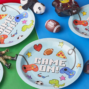 Video Game Paper Plates for Kids Birthday Party (9 Inches, 80 Pack)