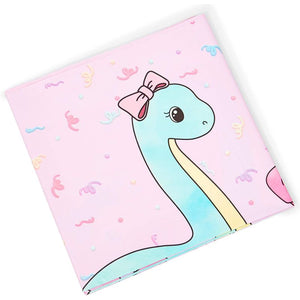 Pink Dinosaur Party Decorations for Girl's Birthdays, Plastic Tablecloth (54 x 108 in, 3 Pack)