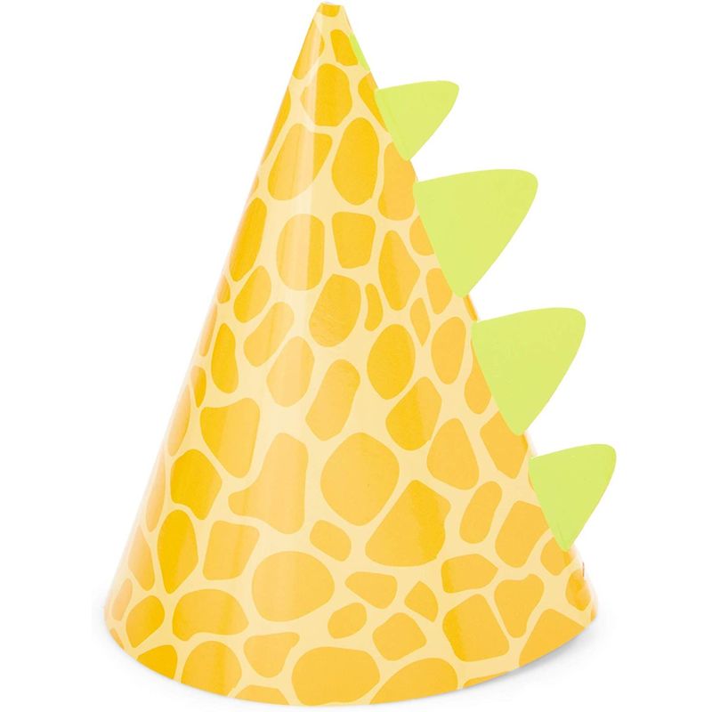 Dinosaur Party Hats for Kids Birthday, Cone Party Hats (4.75 x 7 in, 24 Pack)