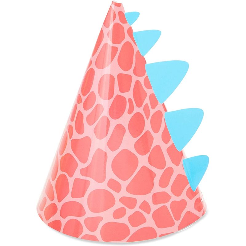 Dinosaur Party Hats for Kids Birthday, Cone Party Hats (4.75 x 7 in, 24 Pack)