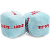 Plush Exercise Dice Cubes for Indoor, Outdoor Games (Blue, Yellow, 4 in, 4 Pack)