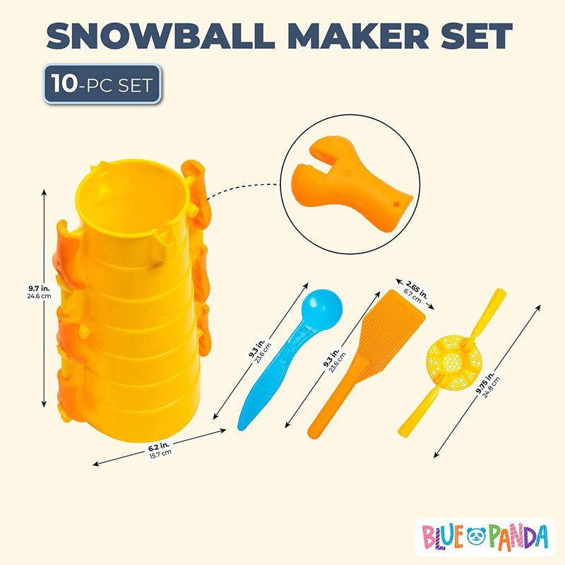 Snow Fort Block Maker, Kids Winter Toys (Yellow, 10 Piece Set)