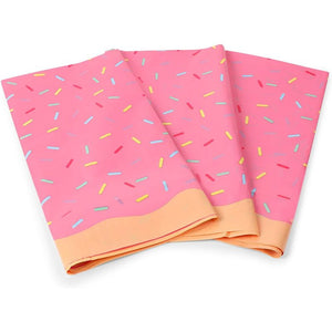 Donuts Birthday Party Table Covers (Pink, 54 x 108 in, 3 Pack)