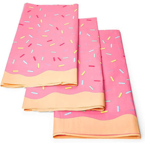 Donuts Birthday Party Table Covers (Pink, 54 x 108 in, 3 Pack)
