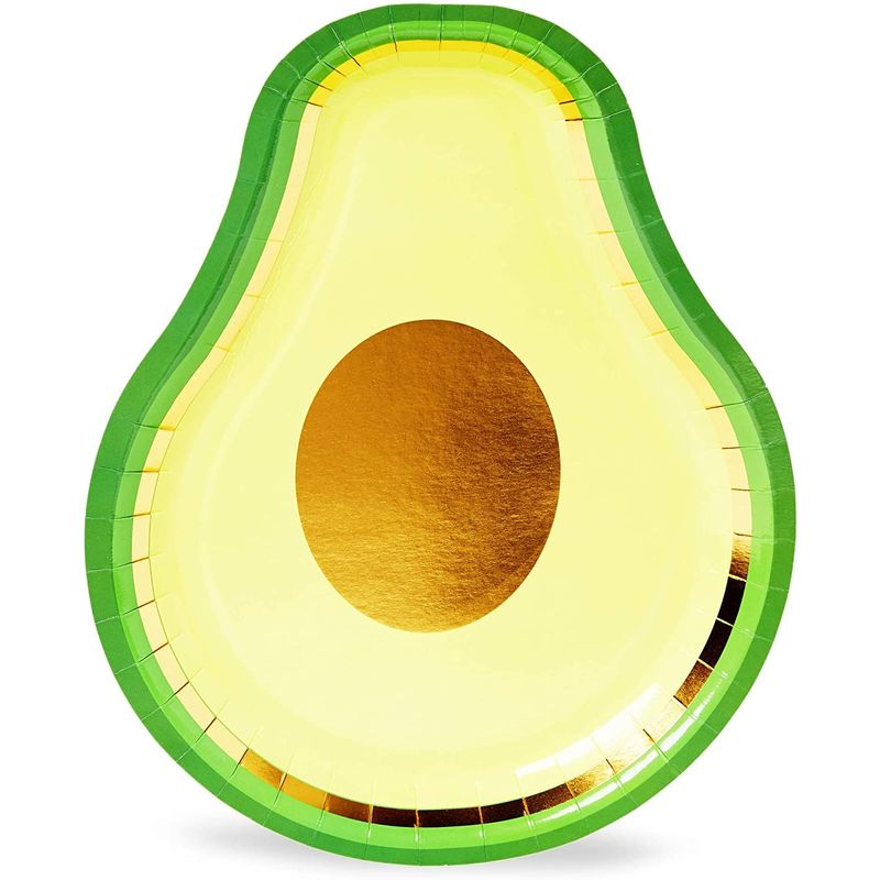 Avocado Paper Plates for Birthday Party and Fiesta (7 x 10 In, 48 Pack)
