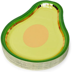 Avocado Paper Plates for Birthday Party and Fiesta (7 x 10 In, 48 Pack)