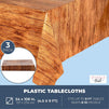 Wood Grain Plastic Tablecloths, Party Table Covers (54 x 108 Inches, 3 Pack)