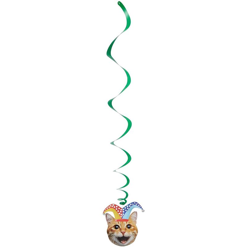 Hanging Swirl Ceiling Decorations, Cat Birthday Party Supplies (36 Pack)