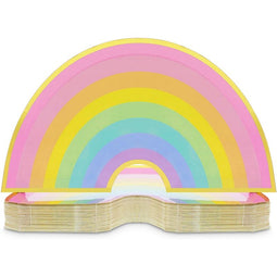 Rainbow Paper Plates for Kids Birthday Party (10 x 5.5 Inches, 48 Pack)