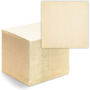 Disposable Bamboo Square Luncheon Napkins (Beige, 6.5 x 6.5 In, 250 Pack)