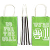Soccer Party Favor Gift Bags with Handles (5 x 9 x 3 in, 24 Pack)