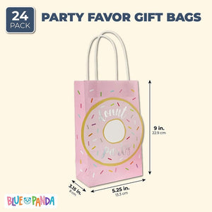 Donut Birthday Party Favor Bags (5.25 x 9 x 3.15 Inches, 24 Pack)