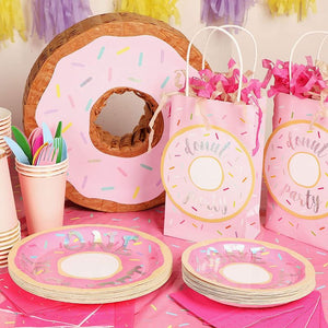 Donut Birthday Party Favor Bags (5.25 x 9 x 3.15 Inches, 24 Pack)