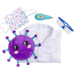 Doctor Costume Kit with Purple Microbe Plush (5 Pieces)