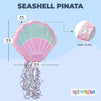 Mermaid Birthday Party Supplies, Seashell Pull String Piñata (14 x 13 x 3 In)