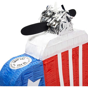 Small Airplane Piñata for Patriotic Birthday Party, July 4, Veterans (17 x 13 In)