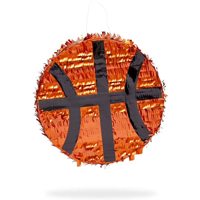 Small Basketball Piñata for Sports Birthday Party (13 x 13 x 3 Inches)
