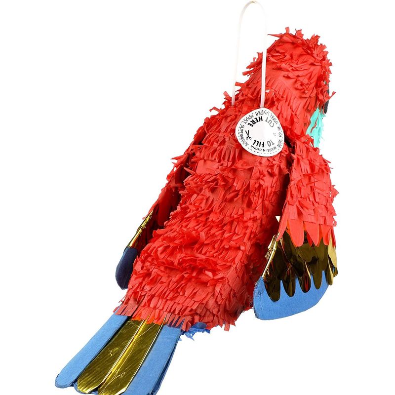 Small Parrot Pinata for Pirate Birthday Party (14.5 x 14 x 6 In)