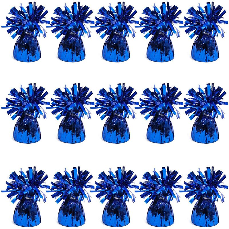 Blue Balloon Weights for Birthday Party Decorations (6 oz, 4.5 In, 15 Pack)