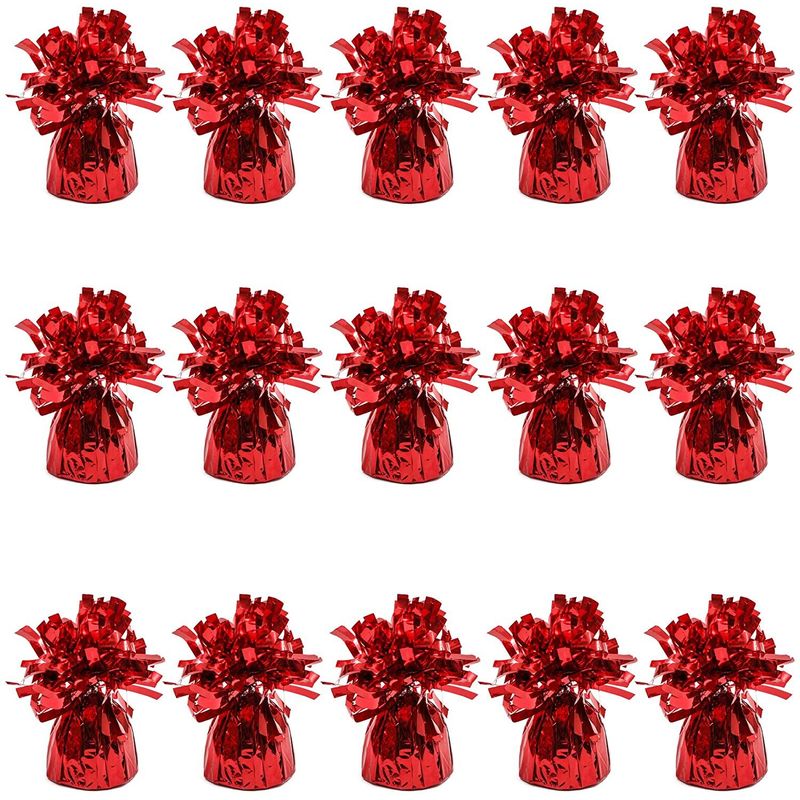 Red Balloon Weights for Birthday Party Decorations (6 oz, 4.5 In, 15 Pack)