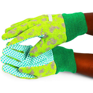 Kids Gardening Work Gloves, Ages 3-6 (Green, 6 Pairs)