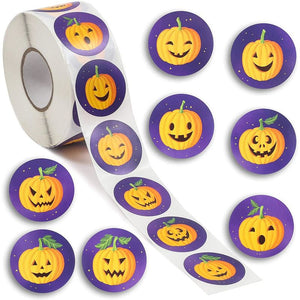 Pumpkin Face Halloween Stickers and Party Favors (1.5 in, 1000 Count)