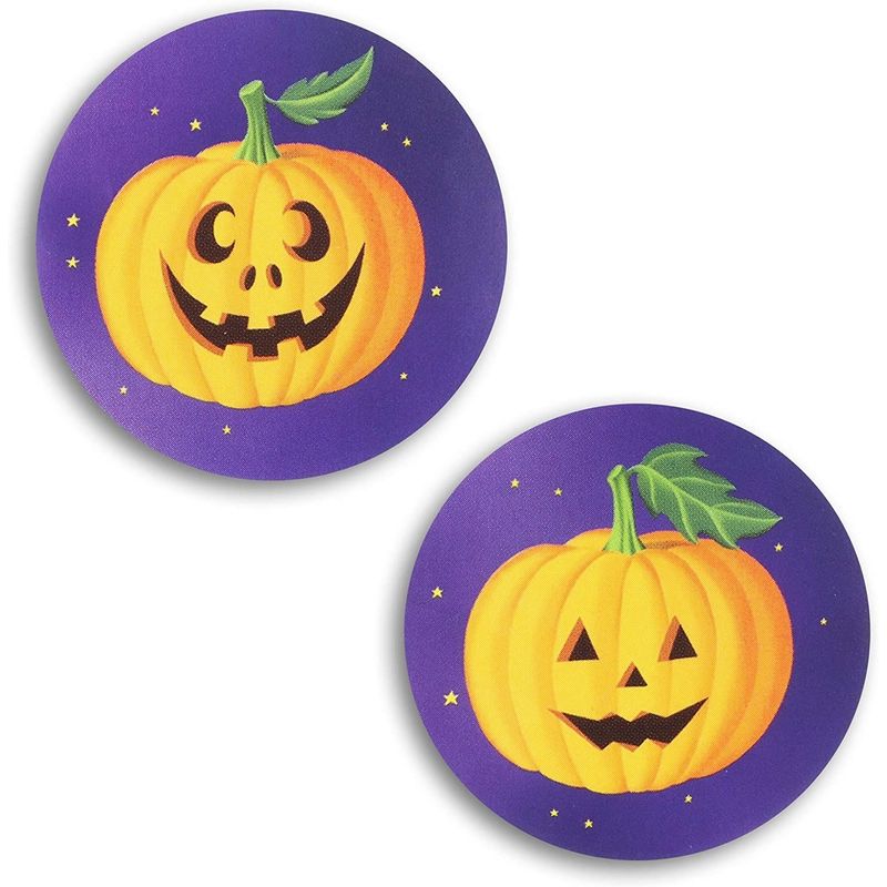 Pumpkin Face Halloween Stickers and Party Favors (1.5 in, 1000 Count)