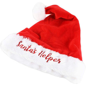 Red Christmas Hats, Santa's Helper Design (10.5 x 14.2 in, 2 Pack)