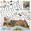 Army Men Action Figures Set with Map, Includes Carrying Tote for Easy Clean Up (400 Pieces)