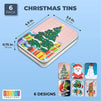 Metal Gift Card Tin Boxes with Lids for Christmas Presents (4.5 x 3.3 In, 6 Pack)