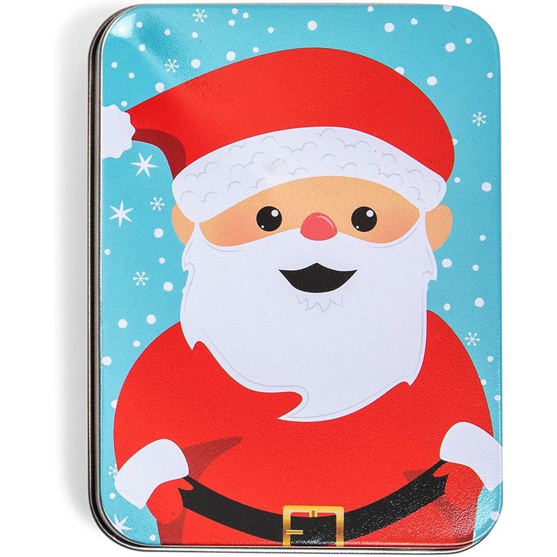 Metal Gift Card Tin Boxes with Lids for Christmas Presents (4.5 x 3.3 In, 6 Pack)