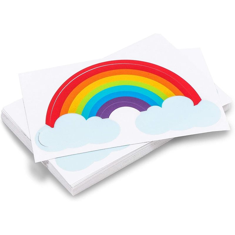 Colorful Rainbow Waterproof Decal, Vinyl Sticker (3.5 x 2 in, 36 Pack)