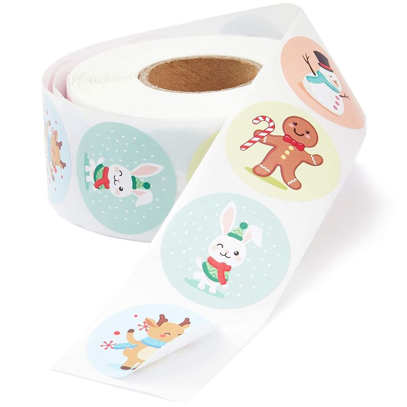 Christmas Stickers, Sticker Roll for Kids (1.5 in, 1000 Pieces)