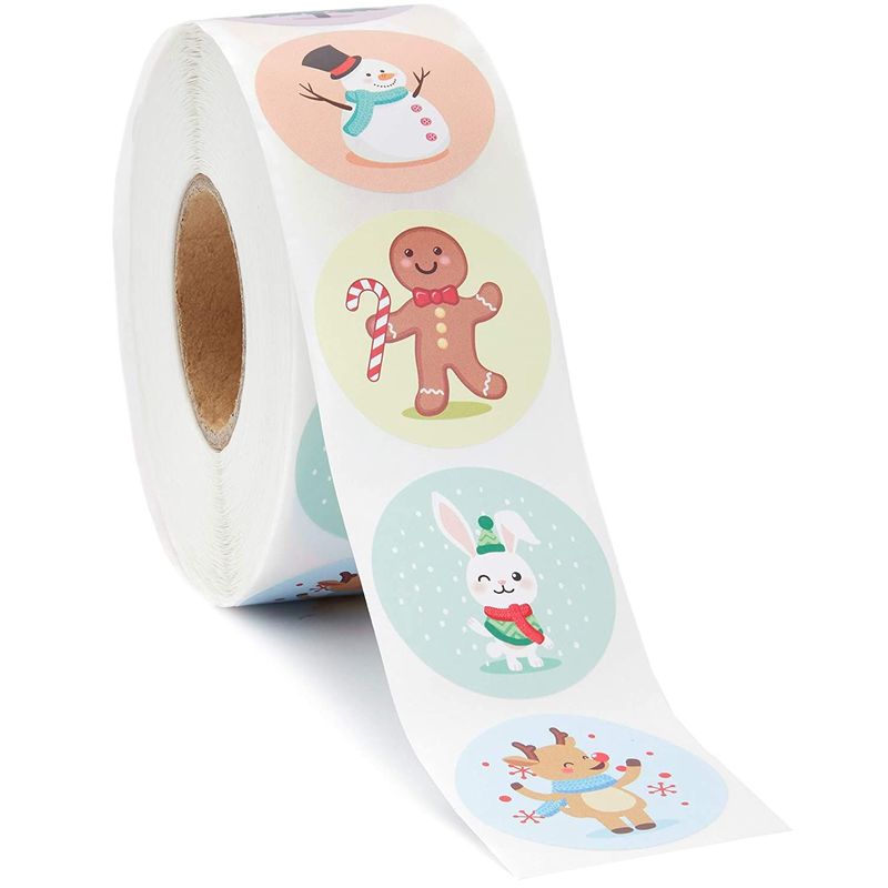 Christmas Stickers, Sticker Roll for Kids (1.5 in, 1000 Pieces)