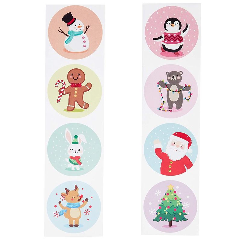 Christmas Stickers, Sticker Roll for Kids (1.5 in, 1000 Pieces)