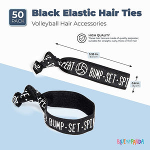 Volleyball Hair Ties, Bracelets, Elastics 'Bump - Set - Spike - Repeat' (50 Pack)
