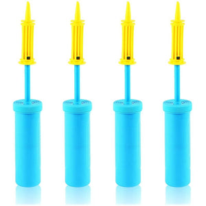 Blue Hand Air Pumps for Balloons, Pool Floats, Exercise Balls (4 Pack)