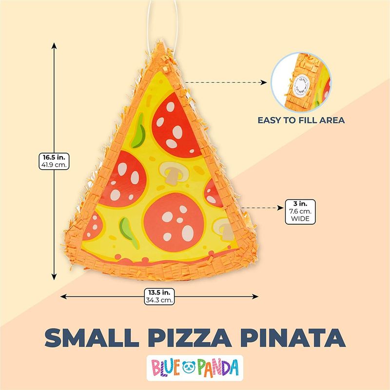 Small Pizza Piñata for Kids Birthday Party (16.5 x 13.5 x 3 Inches)