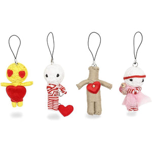 Voodoo Dolls Keychains, Love Theme (4 Designs, 4 Pack)