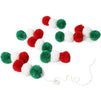 Wool Pom Pom Garland Decor for Christmas Party (Red, White, Green, 10 Feet)