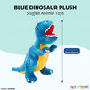 Blue T-Rex Plush Toy for Kids, Dinosaur Stuffed Animal (10 Inches)