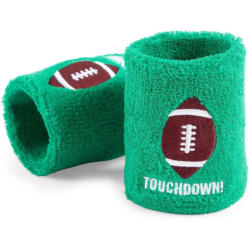 Green Wristbands for Football Party, Game Day, Tailgate Event (3.15 in, 12 Pack)