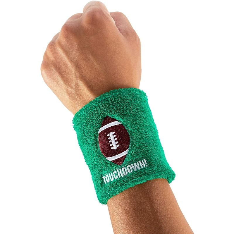 Green Wristbands for Football Party, Game Day, Tailgate Event (3.15 in, 12 Pack)