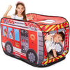 Pop Up Play Tent for Kids, Fire Truck Playhouse (43 x 28 x 28 Inches)
