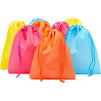 Drawstring Gift Bags for Party Favors, Blue, Yellow, Orange, Pink (8 x 10 in, 24 Pieces)